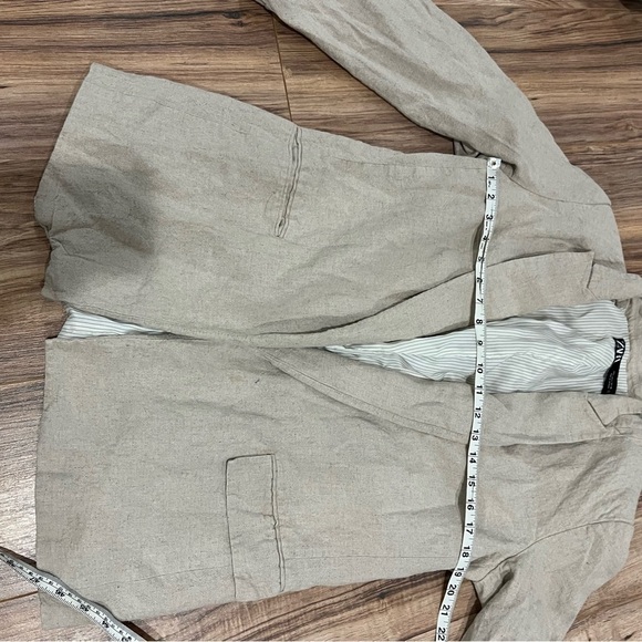 Zara Linen Relaxed Cuff Blazer - Picture 13 of 15